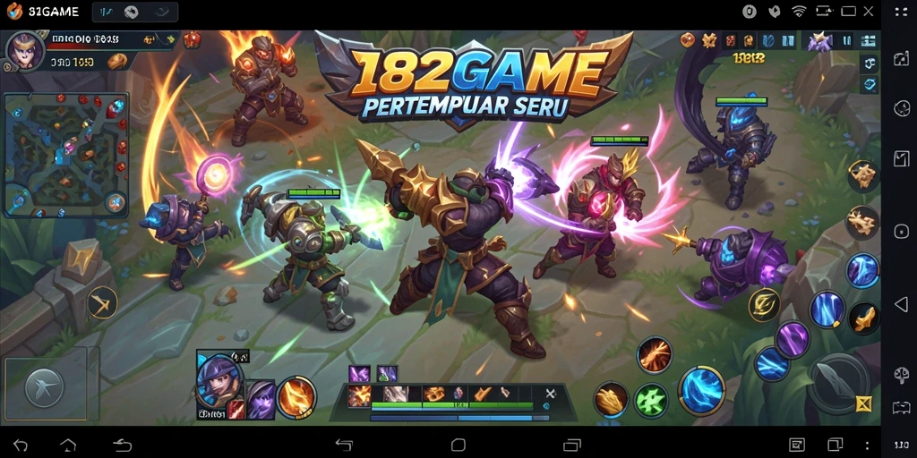 Tampilan gameplay seru di dalam 182GAME dengan pertarungan intens.