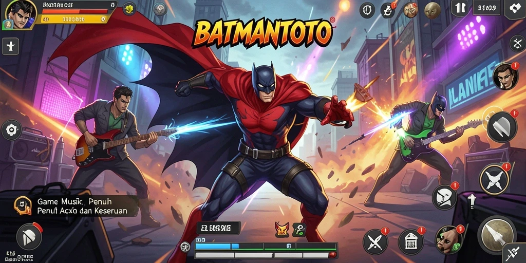 Gameplay BATMANTOTO yang penuh keseruan dan musik yang menggugah semangat.