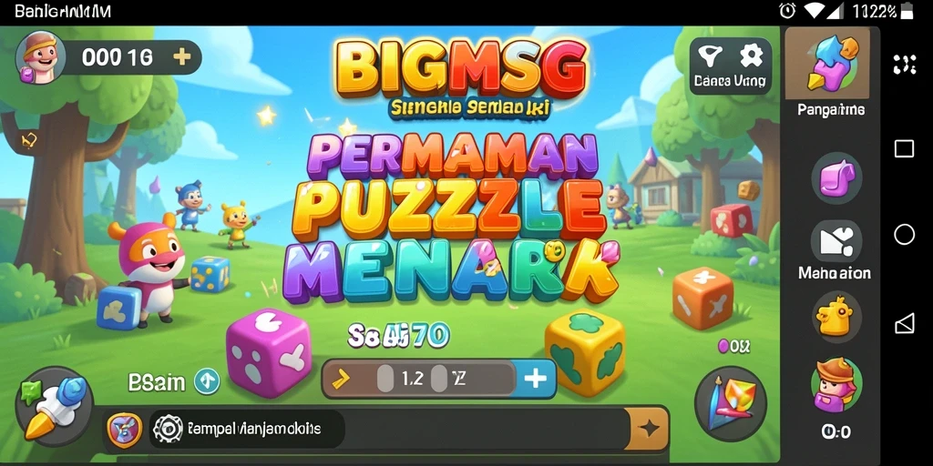 Tampilan gameplay <strong>BIGMSG</strong> yang penuh warna dan menantang.