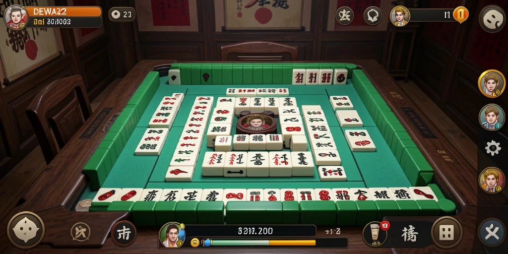 Tampilan gameplay Mahjong DEWA22 yang menarik dan interaktif.