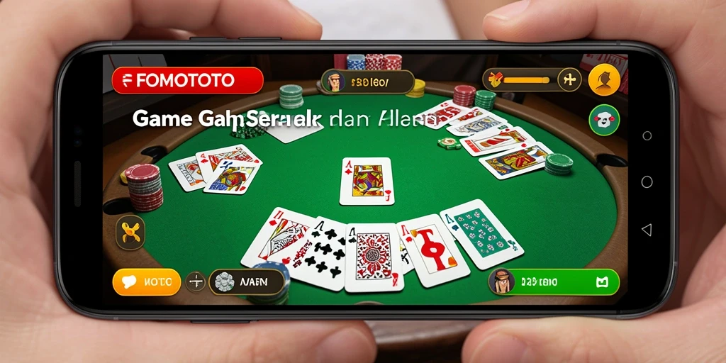 Tampilan screenshot FOMOTOTO dengan gameplay Gaple yang seru.