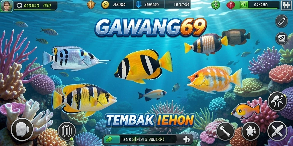 Tampilan gameplay seru GAWANG69 saat menembak ikan.