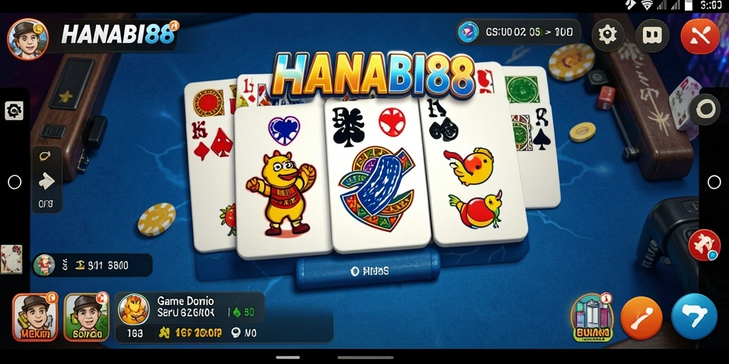 Tampilan gameplay Domino yang seru dalam HANABI88.