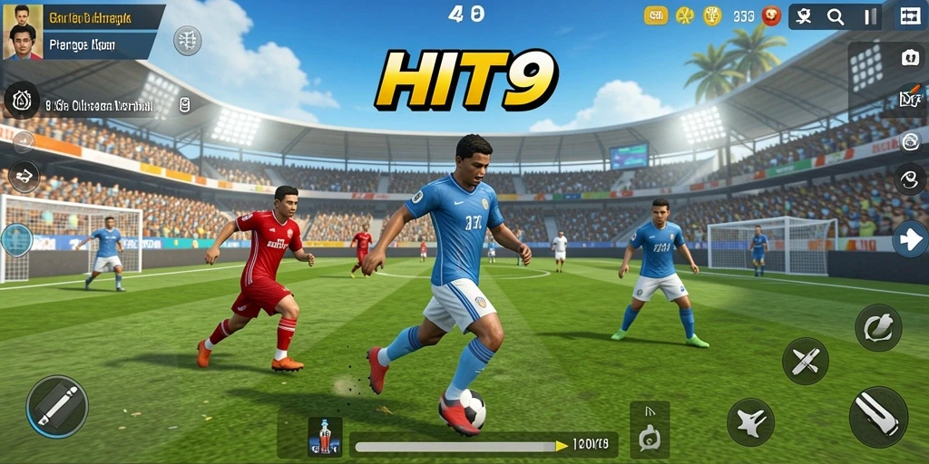 Tampilan gameplay HIT9 yang penuh aksi dengan berbagai cabang olahraga.