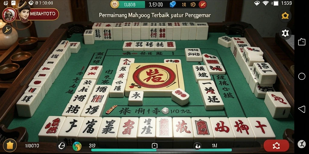 Screenshot permainan MERAHTOTO yang menunjukkan aksi seru Mahjong.
