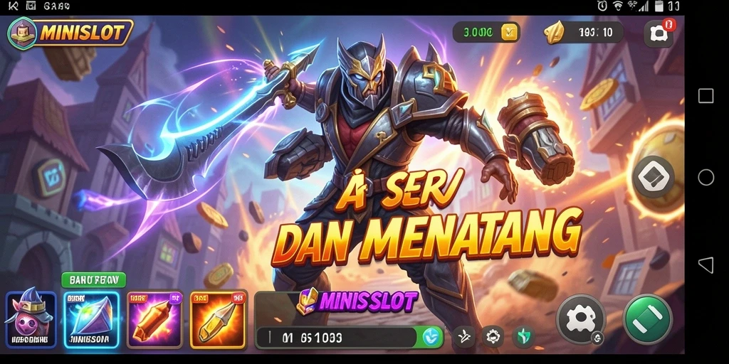 Tangkapan layar utama MINISLOT menunjukkan aksi mendebarkan dalam gameplay.
