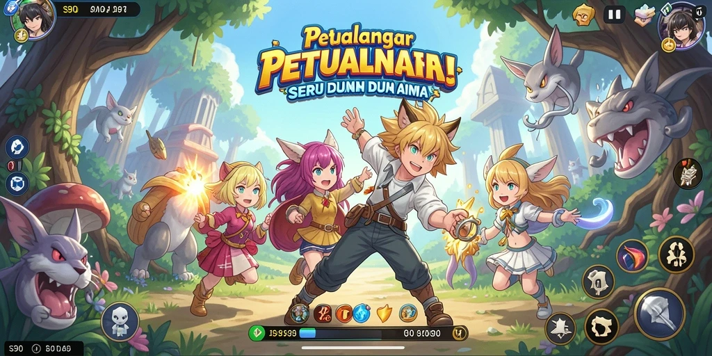 Tampilan menarik dari gameplay S80 dengan karakter anime yang berwarna-warni.