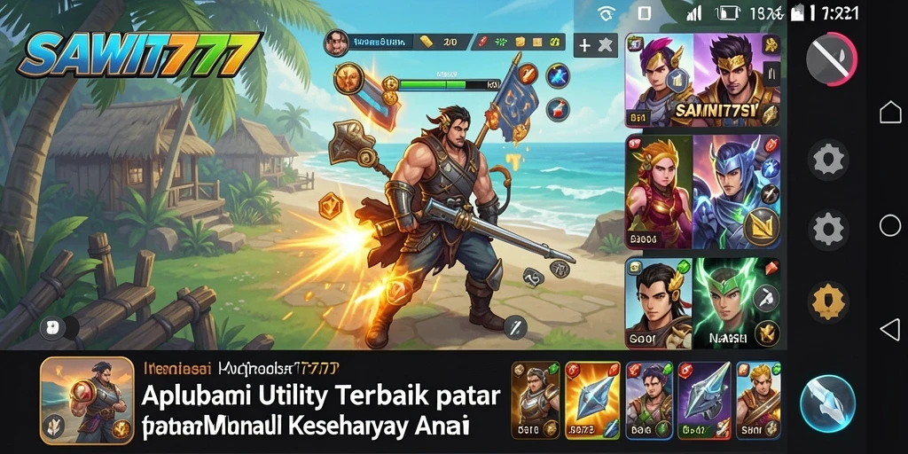 Screenshot SAWIT777 yang menunjukkan tampilan antarmuka aplikasi Utility.