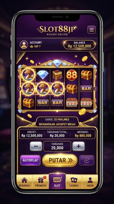 Tampilan utama aplikasi slot88jp yang intuitif dan menarik.